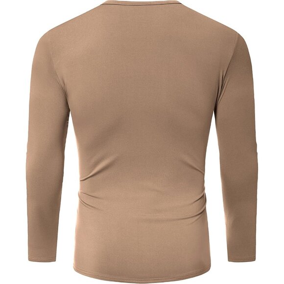 Thermal Underwear for Men High Stretch Fleece Lined Long Sleeve Crewneck Thermal - Picture 8 of 9
